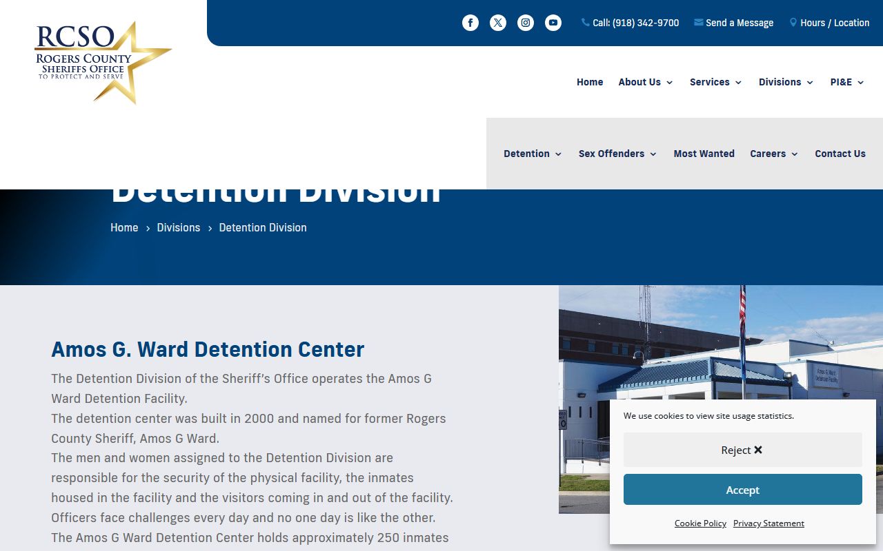 Amos G. Ward Detention Center Rogers County jail overview
